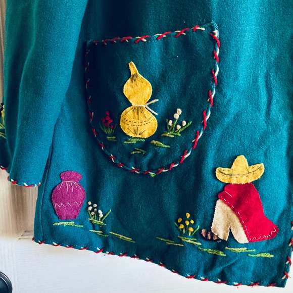Vintage..LA MEXICANA..wool embroidery jacket - Picture 5 of 9